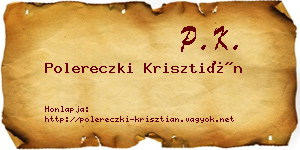 Polereczki Krisztián névjegykártya